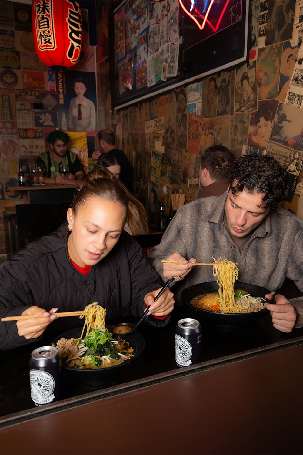 people are eating ramen